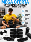 Kit Tonificador Muscular Smart Fitness EMS 3 en 1 (Abdomen + Brazos de Regalo🎁 )